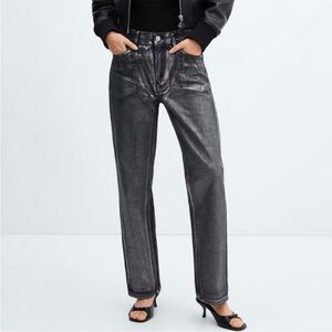 Mango Straight Foil Jeans